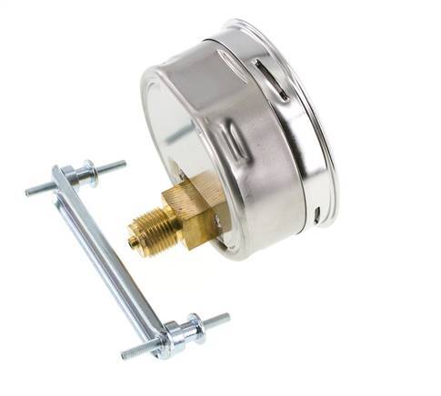 0..1.6 Bar (0..23 psi) Panel Mount Pressure Gauge Steel/Brass 100 mm Class 1.0 (Bracket)
