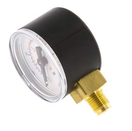 0..1.6 Bar (0..23 psi) Pressure Gauge Below Plastic/Brass 40 mm Class 2.5