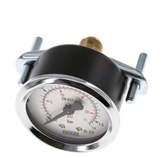 0..1.6 Bar (0..23 psi) Manomètre encastrable Acier/laiton 50 mm Classe 2.5 (Support)