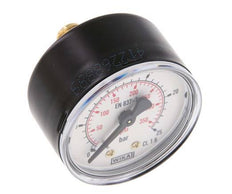 0..25 Bar (0..363 psi) Pressure Gauge Rear Steel/Brass 50 mm Class 1.6
