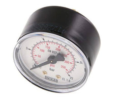 0..25 Bar (0..363 psi) Pressure Gauge Rear Steel/Brass 50 mm Class 1.6