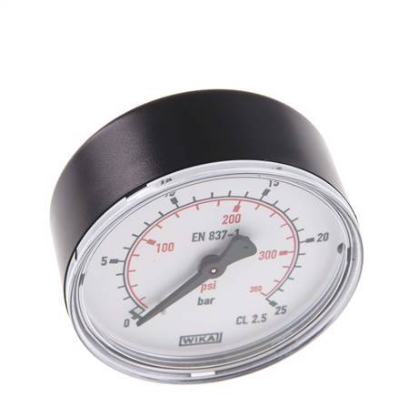 0..25 Bar (0..363 psi) Pressure Gauge Rear Plastic/Brass 63 mm Class 2.5