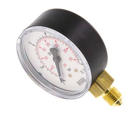 0..25 Bar (0..363 psi) Pressure Gauge Below Plastic/Brass 63 mm Class 2.5