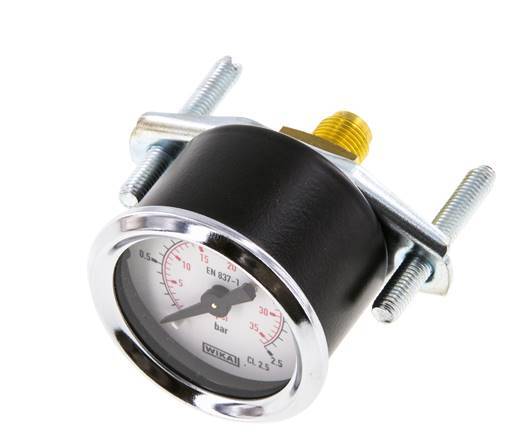 0..2.5 Bar (0..36 psi) Manomètre à encastrer Acier/laiton 40 mm Classe 2.5 (Support)
