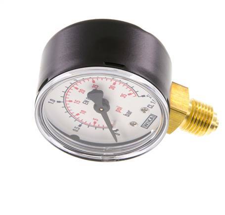 0..2.5 Bar (0..36 psi) Pressure Gauge Below Steel/Brass 50 mm Class 1.6