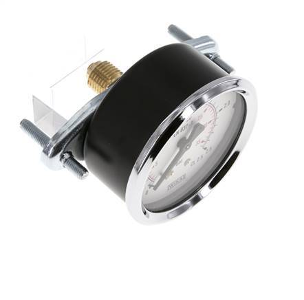 0..2.5 Bar (0..36 psi) Panel Mount Pressure Gauge Steel/Brass 63 mm Class 2.5 (Bracket)