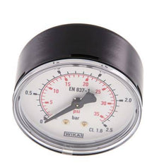 0..2.5 Bar (0..36 psi) Pressure Gauge Rear Steel/Brass 63 mm Class 1.6