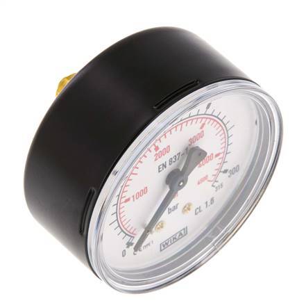 0..315 Bar Pressure Gauge Rear Steel/Brass 63 mm Class 1.6