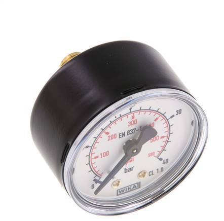 0..40 Bar (0..580 psi) pression Arrière Acier/laiton 50 mm Classe 1.6