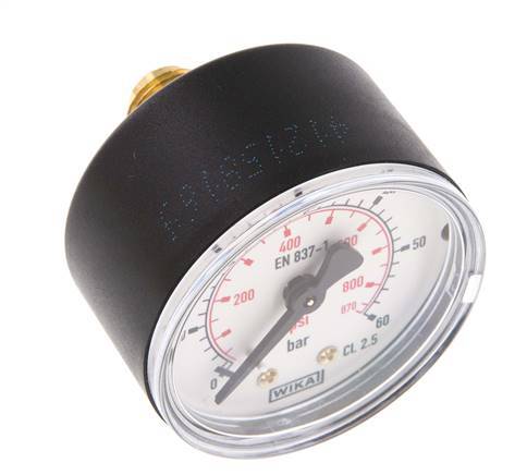 0..60 Bar (0..870 psi) pression Arrière Plastique/laiton 50 mm Classe 2.5