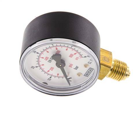 0..60 Bar (0..870 psi) Manomètre en dessous du plastique/laiton 50 mm Classe 2.5
