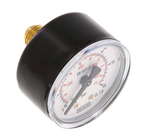 0..60 Bar (0..870 psi) pression Arrière Acier/laiton 50 mm Classe 1.6