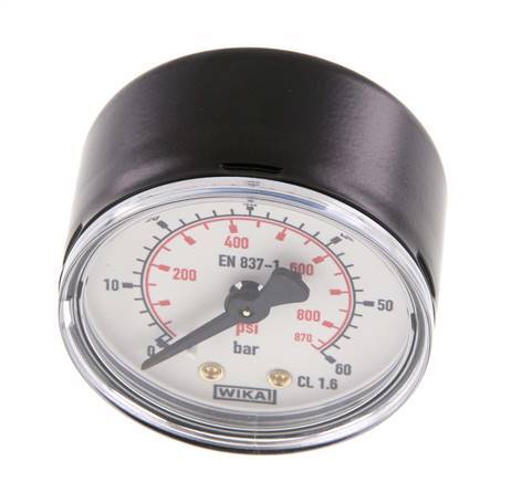 0..60 Bar (0..870 psi) pression Arrière Acier/laiton 50 mm Classe 1.6