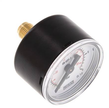 0..6 Bar (0..87 psi) pression Arrière Acier/laiton 40 mm Classe 1.6