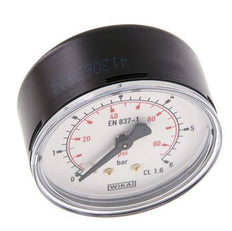 0..6 Bar (0..87 psi) Pressure Gauge Rear Steel/Brass 63 mm Class 1.6