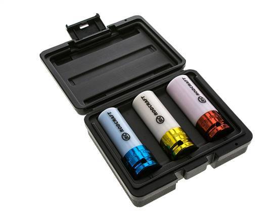 Jeu de douilles électriques 3 pièces dans un magasin en plastique 1/2" (12,7 mm)