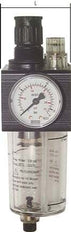 FRL G1/2'' 1400 l/min 0.5-6.0bar/7-87psi (Externally Fitted Drain Valve) Polycarbonate Combo 1