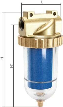 Microfilter 0.01microns G3/8'' 2000 l/min Semi-Auto Protective Cage Polycarbonate Standard 3