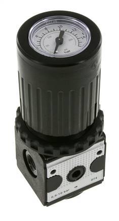 Régulateur de pression G1/4'' 2100l/min 0.5-10.0bar/7-145psi Bouton en fonte de zinc avec manomètre Multifix 1