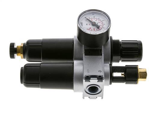 FRL 2 Parties G1/4'' 700l/min 0.2-6.0bar/3-87psi Semi-Auto 40 mm Manomètre Métal Multifix 0