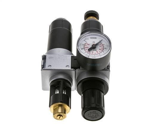 FRL 2 Parties G1/4'' 700l/min 0.2-6.0bar/3-87psi Semi-Auto 40 mm Manomètre Métal Multifix 0
