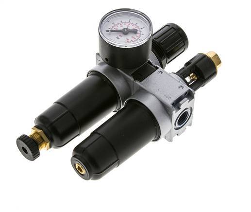 FRL 2 Parties G1/4'' 700l/min 0.2-6.0bar/3-87psi Semi-Auto 40 mm Manomètre Métal Multifix 0