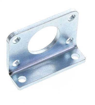 Pied de fixation 32 mm rond Acier zingué