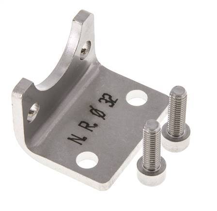 Pied de fixation 32 mm ISO 15552 Acier inoxydable 316 (1.4401)