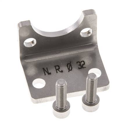 Pied de fixation 32 mm ISO 15552 Acier inoxydable 316 (1.4401)
