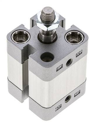 ISO 21287 Vérin Compact à Double Effet 20-10mm - Magnétique - Tige Filetée