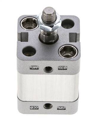 ISO 21287 Vérin Compact à Double Effet 20-10mm - Magnétique - Tige Filetée