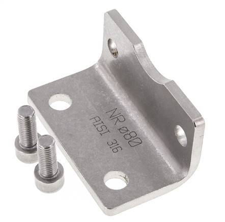 Pied de fixation 80 mm ISO 15552 Acier inoxydable 316 (1.4401)