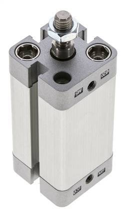 ISO 21287 Vérin Compact à Double Effet 20-40mm - Magnétique - Tige Filetée