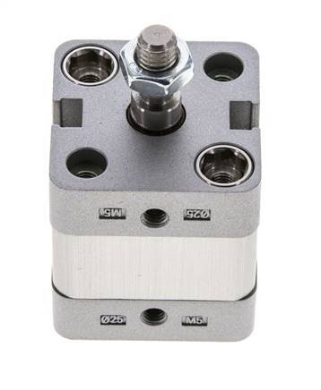 ISO 21287 Vérin Compact à Double Effet 25-5mm - Magnétique - Tige Filetée