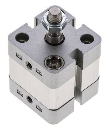 ISO 21287 Vérin Compact à Double Effet 25-5mm - Magnétique - Tige Filetée