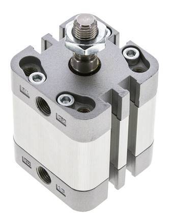 ISO 21287 Vérin Compact à Double Effet 32-15mm - Magnétique - Tige Filetée