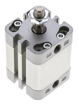 ISO 21287 Vérin Compact à Double Effet 32-20mm - Magnétique - Tige Filetée