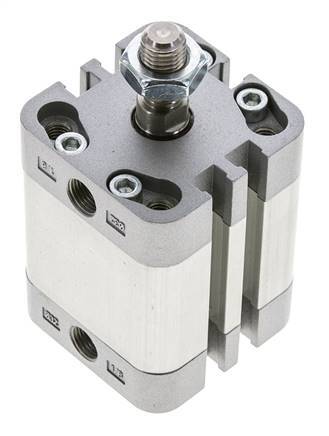 ISO 21287 Vérin Compact à Double Effet 32-20mm - Magnétique - Tige Filetée