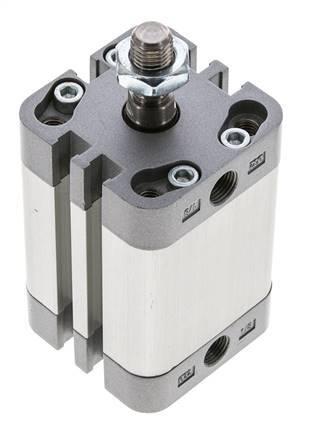 ISO 21287 Vérin Compact à Double Effet 32-30mm - Magnétique - Tige Filetée