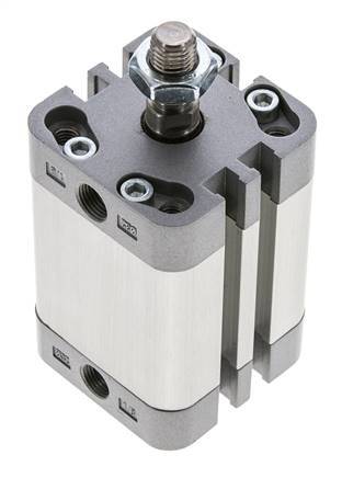 ISO 21287 Vérin Compact à Double Effet 32-30mm - Magnétique - Tige Filetée