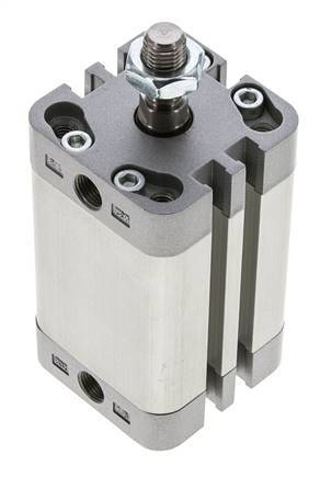 ISO 21287 Vérin Compact à Double Effet 32-40mm - Magnétique - Tige Filetée