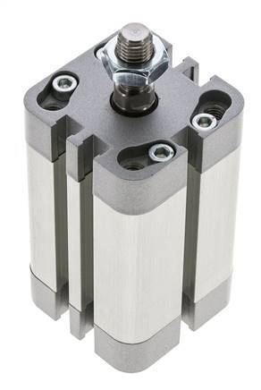 ISO 21287 Vérin Compact à Double Effet 32-40mm - Magnétique - Tige Filetée