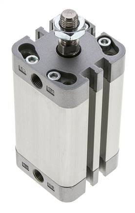 ISO 21287 Vérin Compact à Double Effet 32-50mm - Magnétique - Tige Filetée