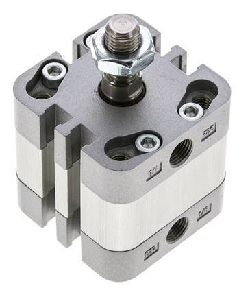 ISO 21287 Vérin Compact à Double Effet 32-5mm - Magnétique - Tige Filetée