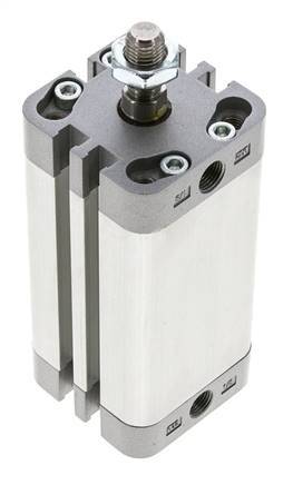 ISO 21287 Vérin Compact à Double Effet 32-60mm - Magnétique - Tige Filetée