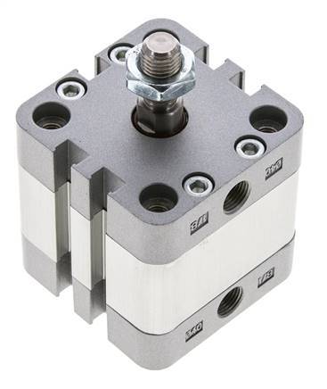 ISO 21287 Vérin Compact à Double Effet 40-10mm - Magnétique - Tige Filetée
