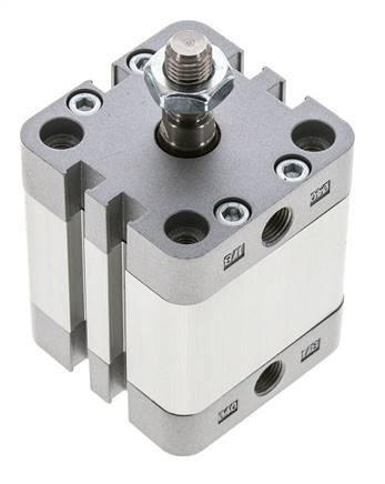 ISO 21287 Vérin Compact à Double Effet 40-20mm - Magnétique - Tige Filetée
