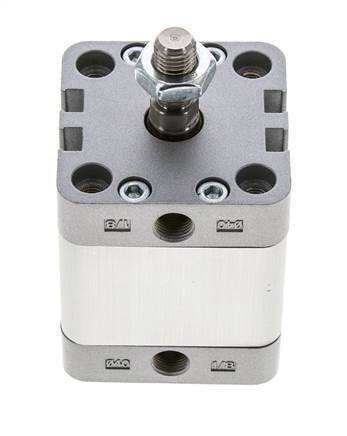 ISO 21287 Vérin Compact à Double Effet 40-20mm - Magnétique - Tige Filetée