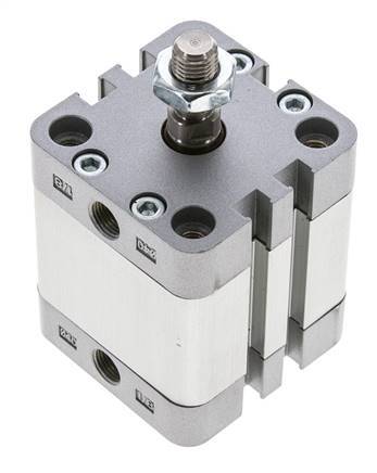 ISO 21287 Vérin Compact à Double Effet 40-20mm - Magnétique - Tige Filetée