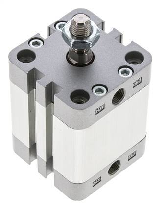 ISO 21287 Vérin Compact à Double Effet 40-25mm - Magnétique - Tige Filetée